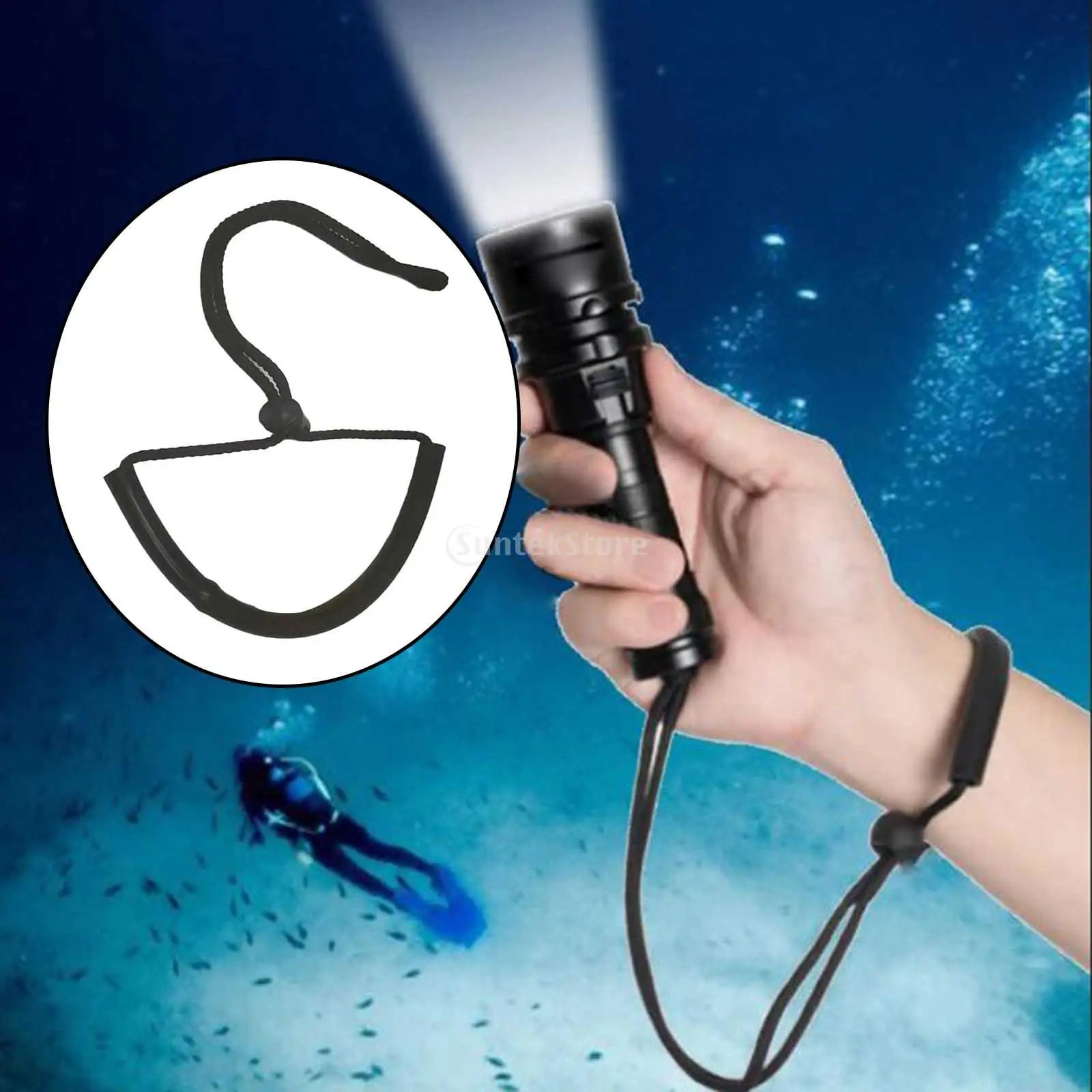 Scuba Diving Torch Wrist Strap Dive Light Lanyard Flashlight Snorkeling Hand Wrist Strap Adjustable Lanyard Cord Lock