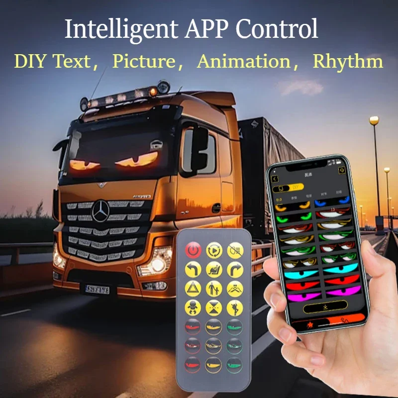 Led Panel Led Display Light Led Signs RGB LED Car Sign Animation LED Matrix Pixel Panel DIY Programmable Panel Flexible Display Light Bluetooth App Control