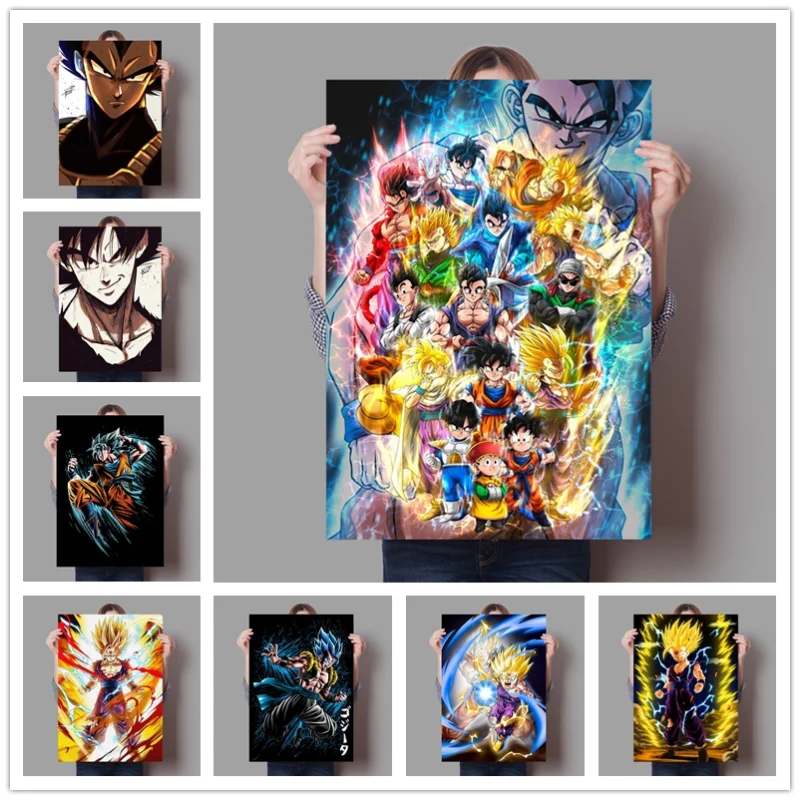 

Japanese Anime Dragon Ball Son Goku Poster Paintings Kraft Paper Wall Art Prints Vintage Home Decor Birthday Present Kids Room