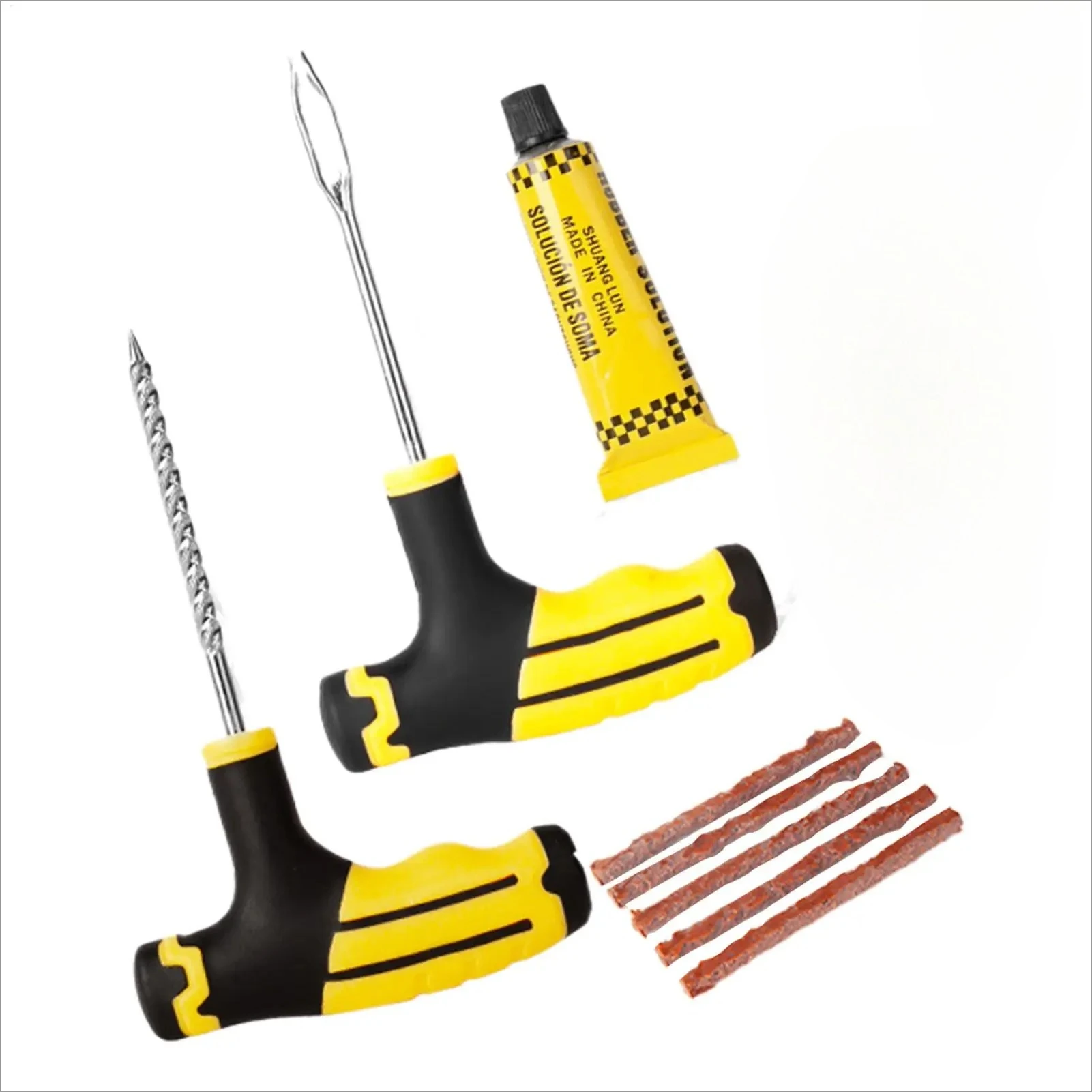 ערכת תיקון תקע צמיגים ערכת תיקון תקלות כבדות ניידת עם ידית T אביזרים לרכב