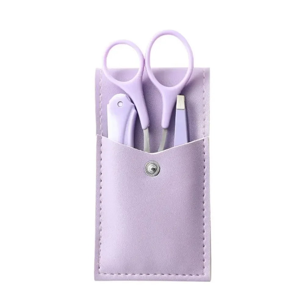 Shaping Beauty Tool Stainless Steel Eyebrow Trimming Suit Portable Safety Eyebrow Comb Smooth Hair Removal Tweezers Men