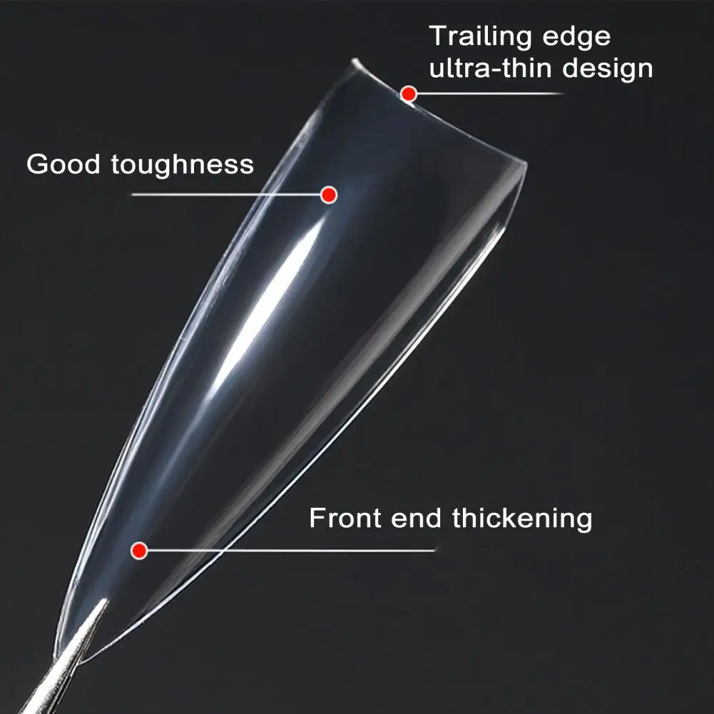 

Sculpted False Nail Tips 240 Pcs of Transparent Shape False Nail Tips Full Cover Uv Gel Nails Extension for Great Tenacity