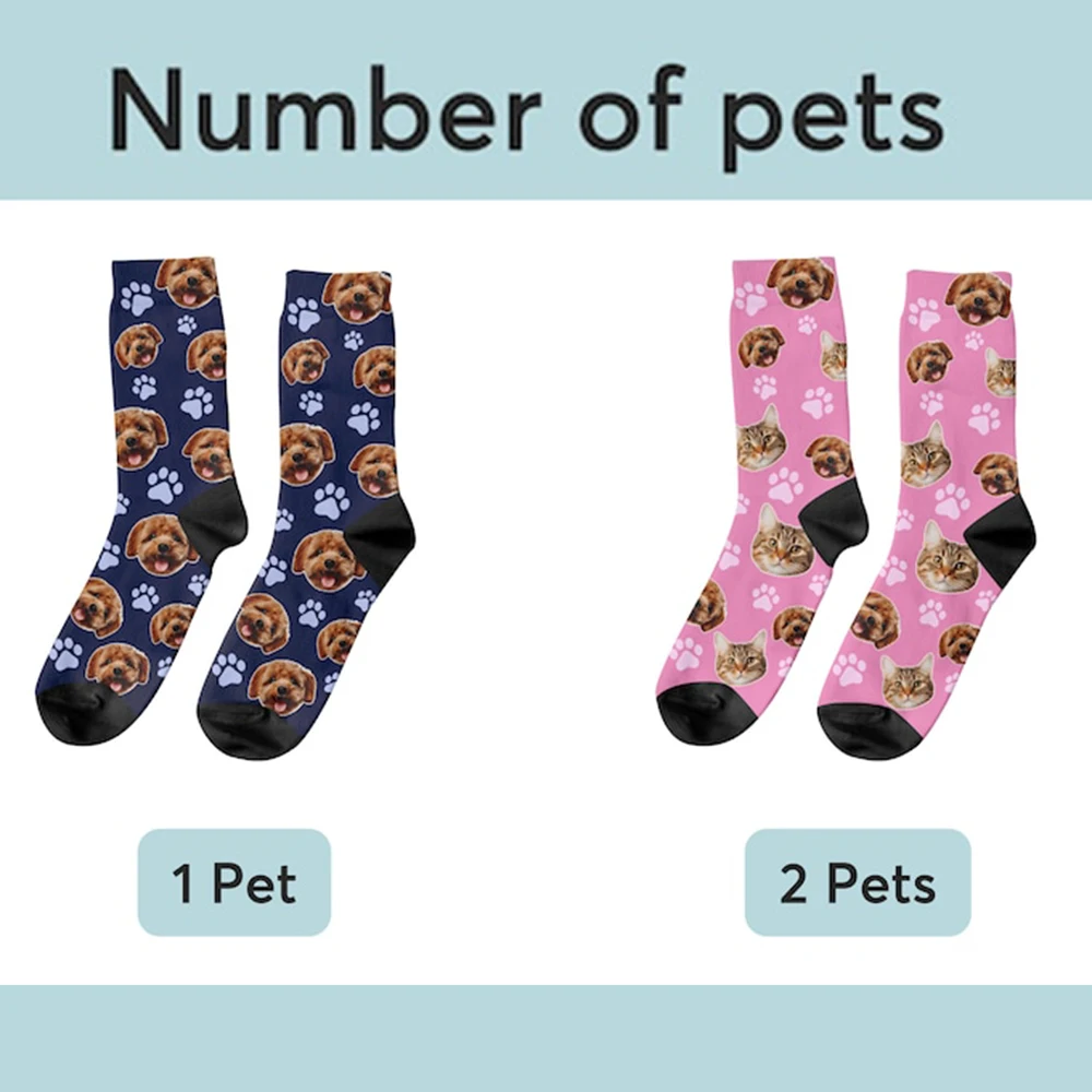 Custom Socks Cat 3D Print Men/Women Socks Casual Funny Novelty DIY Personalized Photo Logo Pet Long socks Gifts