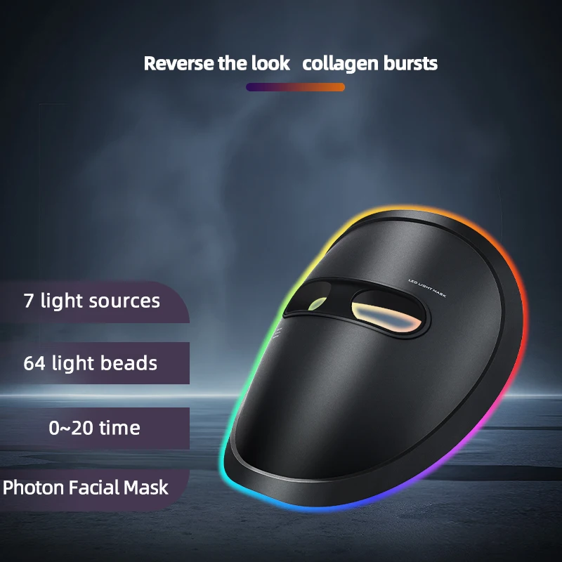 7 Color Photon Facial Led Mask Acne Treatment Red Light Therapy Anti Aging Face Neck Beauty Facial Mask Skin Care