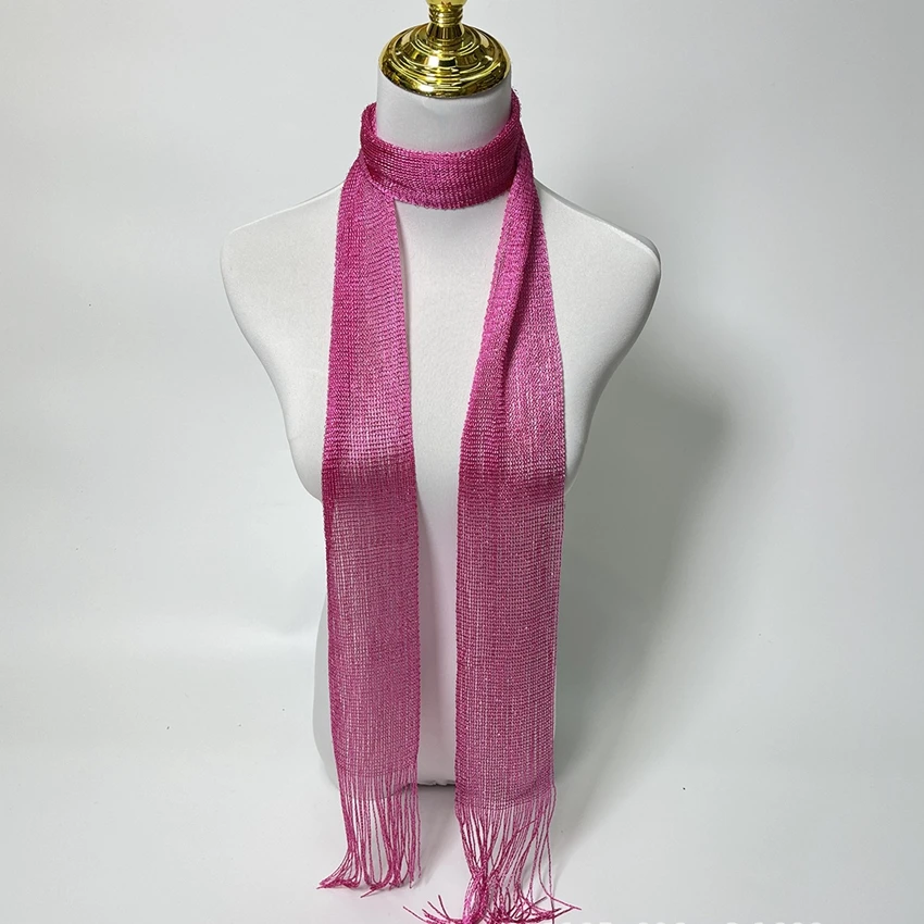 

Новинка 2023, женские шарфы с кисточками, украшение для модного ночного клуба, Золотое и Серебряное блестящее ожерелье, блестящий шарф