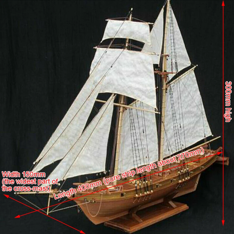 1:100 Halcon Wooden Sailing Boat Model DIY Kit Ship Assembly