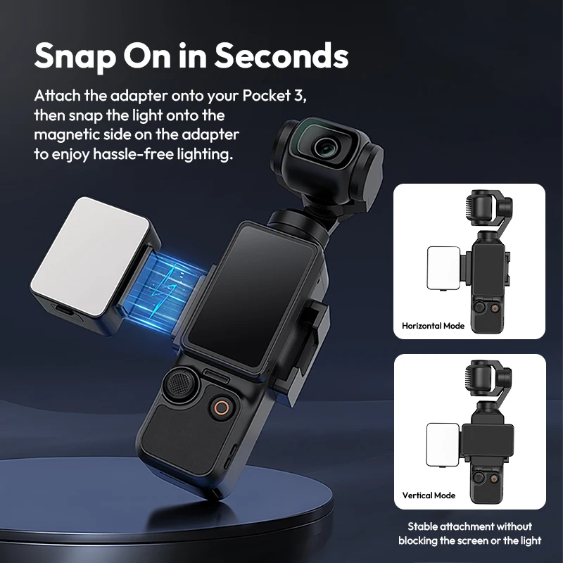 Ulanzi LM001 Pocket 3 Mini Light 3-Level Soft Light LED Video Light for DJI OSMO Pocket 3 for Photography Livestreaming Vlog