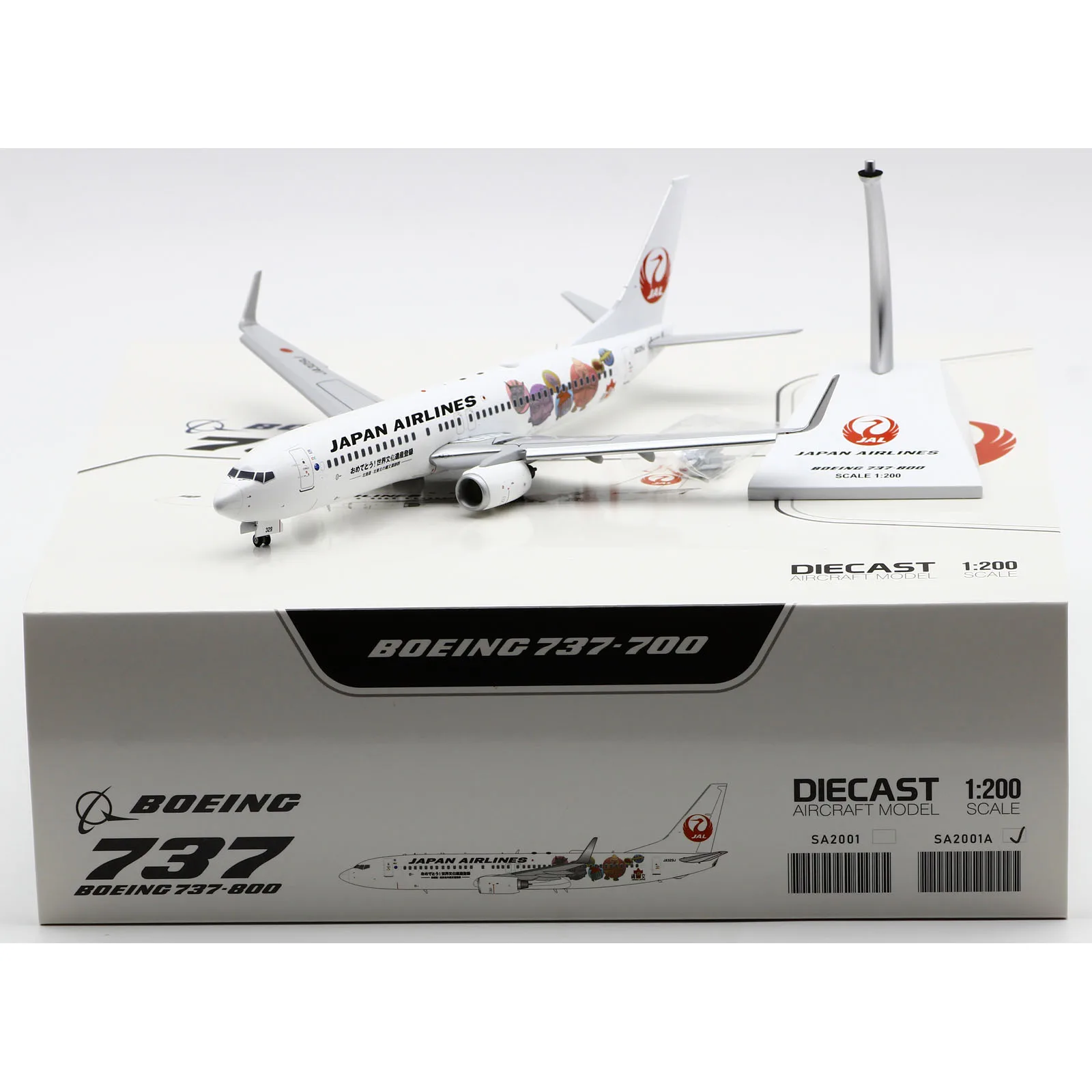 

SA2001A Alloy Collectible Plane Gift JC Wings 1:200 Japan Airlines JAL Boeing B737-800 Diecast Aircraft Model JA329J Flaps Down