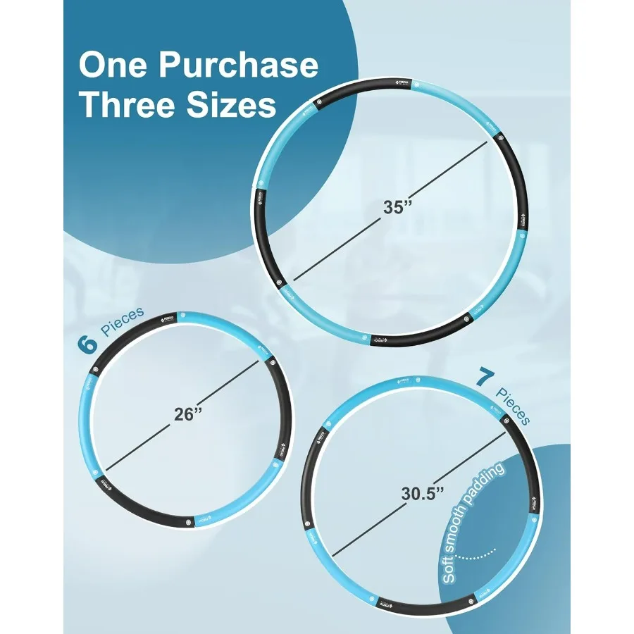 Weighted Fitness Hoop, 8 Detachable Sections for Weight Loss 4.2LB