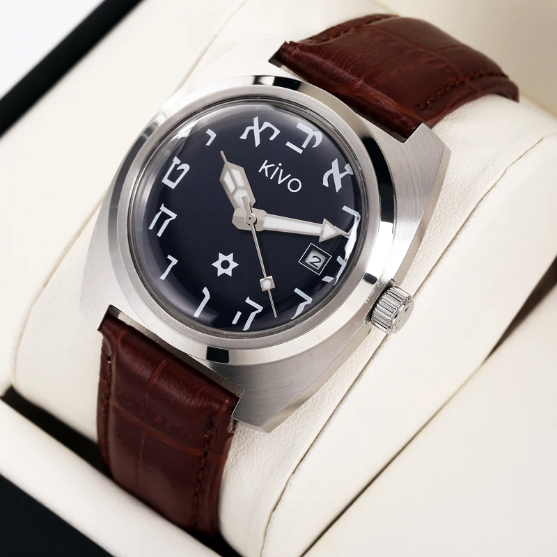 Meccanismo Dell'Orologio Della Svizzera Alfabeto Ebraico Ebraico Svizzero Herren Uhr Orologio Da Polso Meccanico Mayo Anfibia Giapponese Mov Non