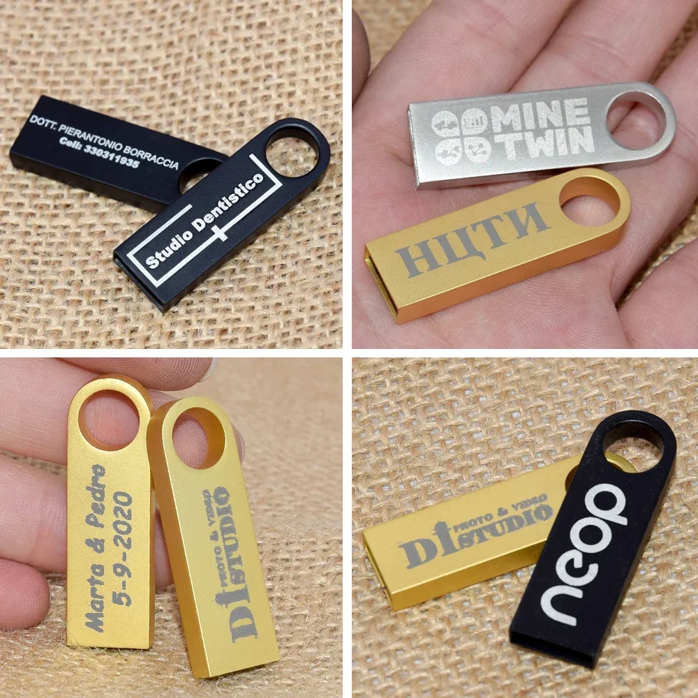 금속 usb 2.0 플래시 드라이브 64GB 32GB 16GB 8GB 128GB 4gb 펜 드라이브 pendrive 방수 금속 usb 플래시 20 개 로고 무료 사용자 정의