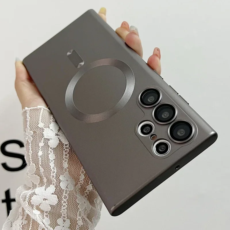 Magnetic Phone Case with Camera Protection and Soft TPU Back Cover