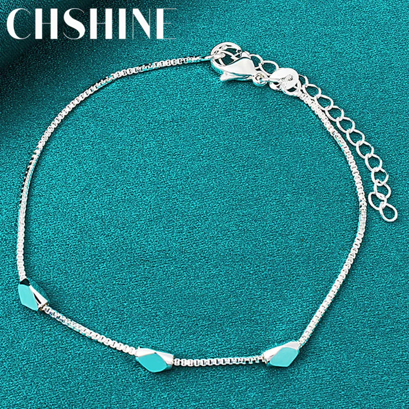 

CHSHINE 925 Sterling Silver Three Rhombus Beads Bracelet For Women Fashion Wedding Engagement Charm Jewelry