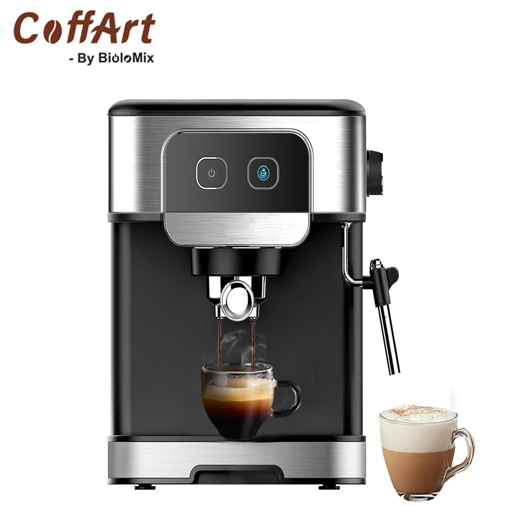 

Coffart By BioloMix 20 Bar 1200W Coffee Machine Cafetera Espresso inox Semi Automatic Expresso Cappuccino Hot Water Steam