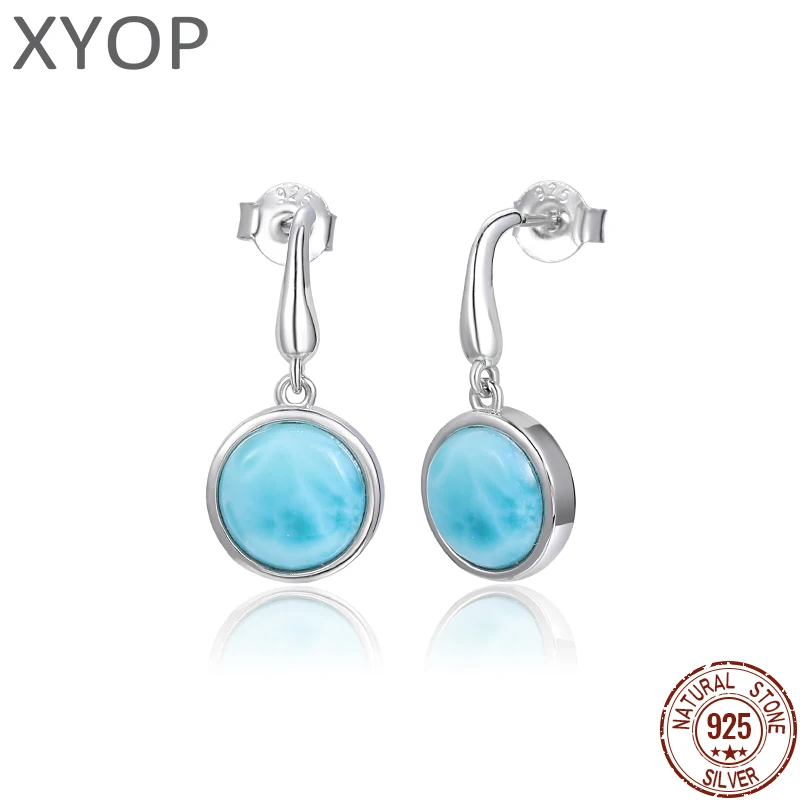 

Женские серьги с ларимаром XYOP, серьги с натуральным голубым драгоценным камнем высокого качества