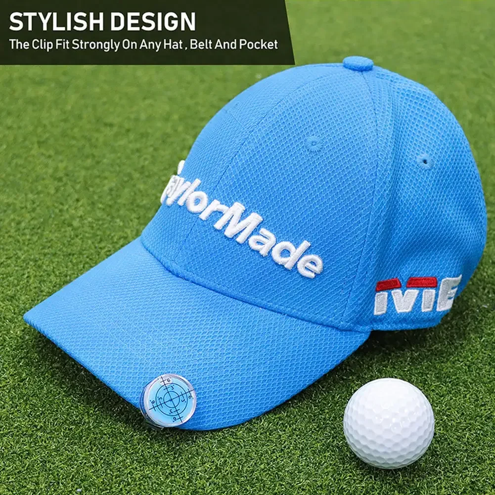 Golf Level Function Marks Magnetic Cap Clip Golf Ball Marker Red Blue and Yellow