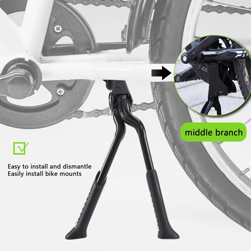 2024 Double Leg Kickstand Bicycle Stand Bike Center Mount Foldable Heavy Duty Adjustable MTB Bike Kickstand Foot Support DualLeg