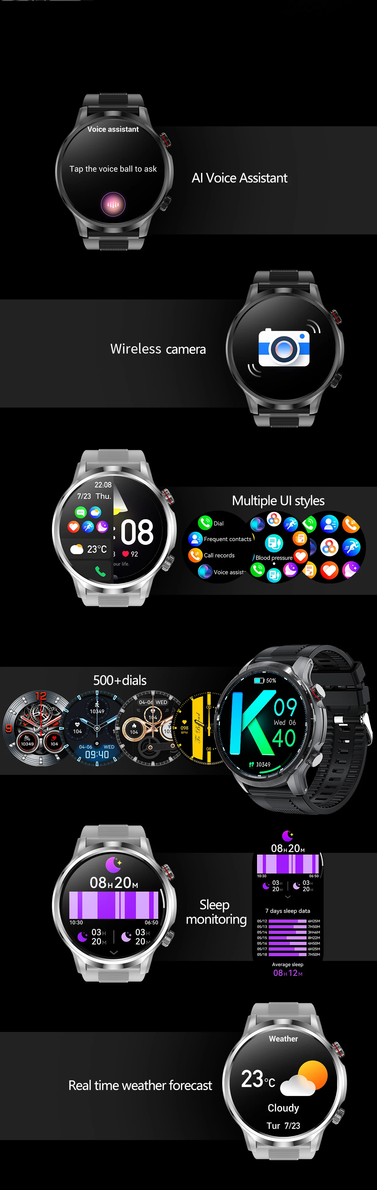 LIGE Smart watch 2025 Dual Bluetooth Call Watch Sport Fitness Bracelet Blood Oxygen IP68 Waterproof Smart Watch For Android IOS
