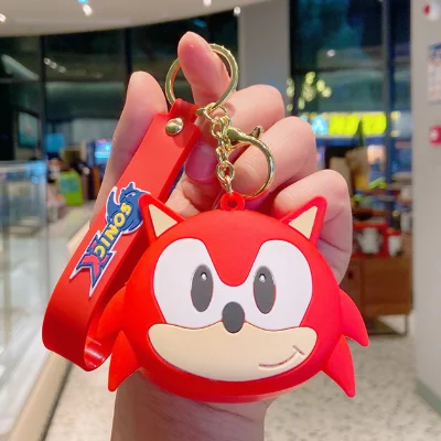 Llavero con forma de monedero de Sonic, monedero, llavero de coche suave, colgante, muñeco extraíble, regalo de vacaciones para niños, erizo de juguete