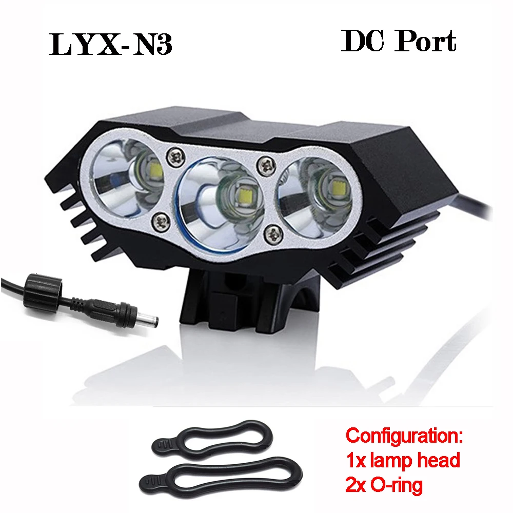

Waterproof DC USB Bike Light 3000LM LED Front Bicycle Headlight Night Riding Handlebar Lamp Flashlight for Cycling No Battery