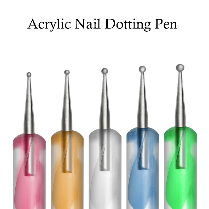 5Pcs Nail Acrylic Dotting Pen Nail Art Diamond Dotting Pen Nail Rhinestones Pick Up Tools Painting Spiraling Stripe Pen Kits 2
