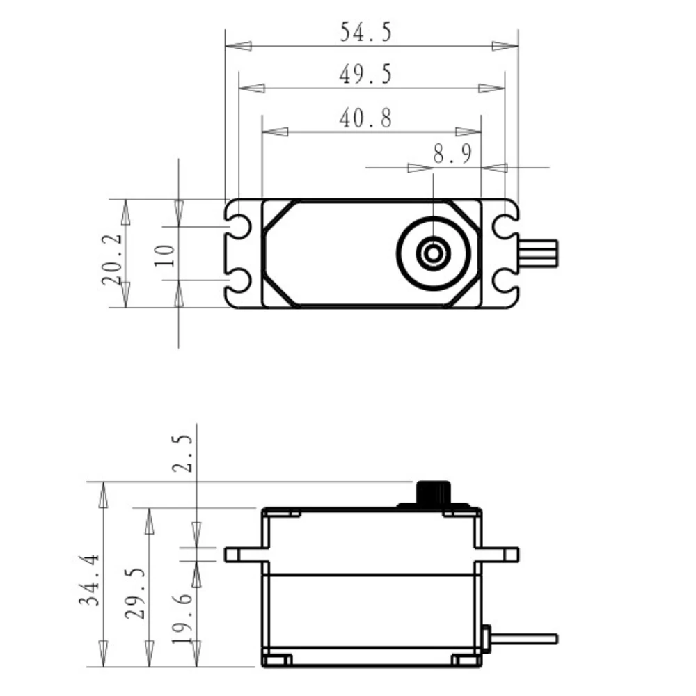 Détail des engrenages métalliques du servomoteur 55KG haute performance pour RC