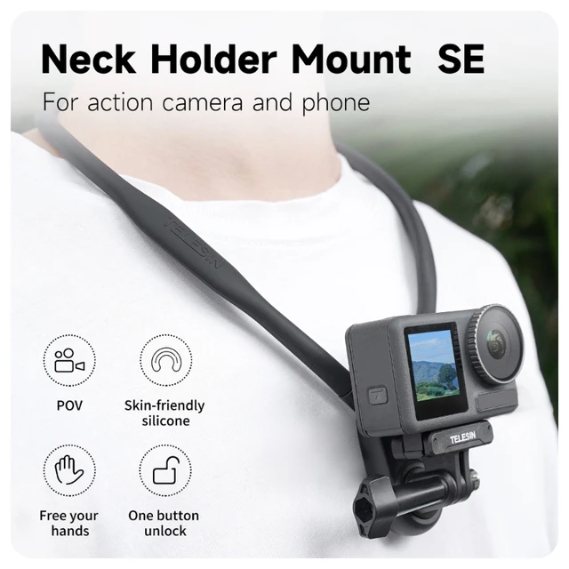 Support de cou pour selfie, réglable, pour Go Pro, action 3