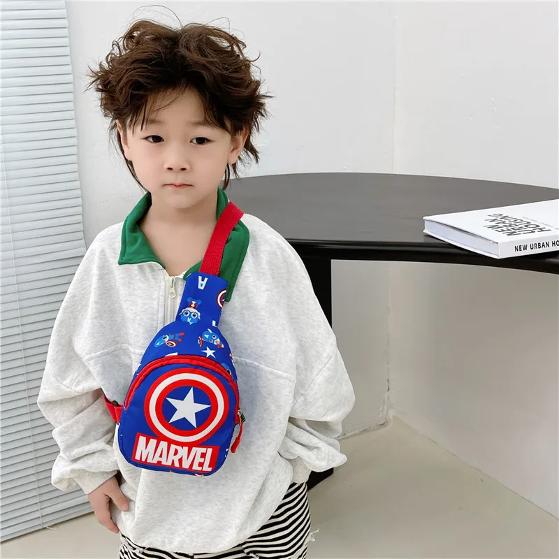 

Disney Anime Marvel Iron Man Captain America Figure Children Fashion Cartoon Chest Bag Casual Crossbody Shoulder Bag Kids Gifts