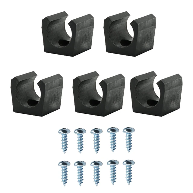 5 Pieces Fishing Pole Rod Clips Equipment Rack Wall Mounted Pool