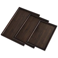 Wooden Serving Tray Square Bamboo Serving Tray Kitchen Food Tableware Tray For Dinners Party Tea Bar Serving Tray Food Tray 1