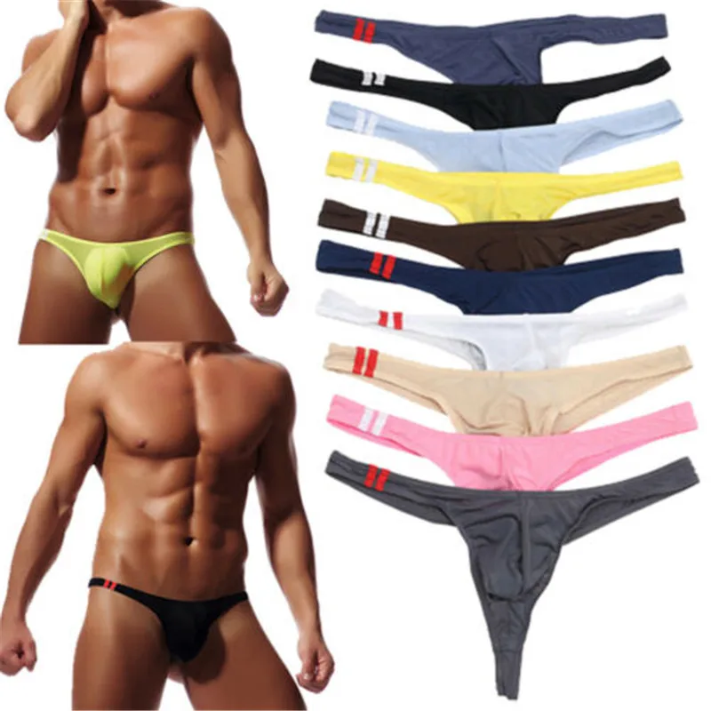 Men Underwear Briefs Simple Sexy Breathable Low Cut Underwear Soft Cozy Skin-Friendly Stretch Thong Men - 2