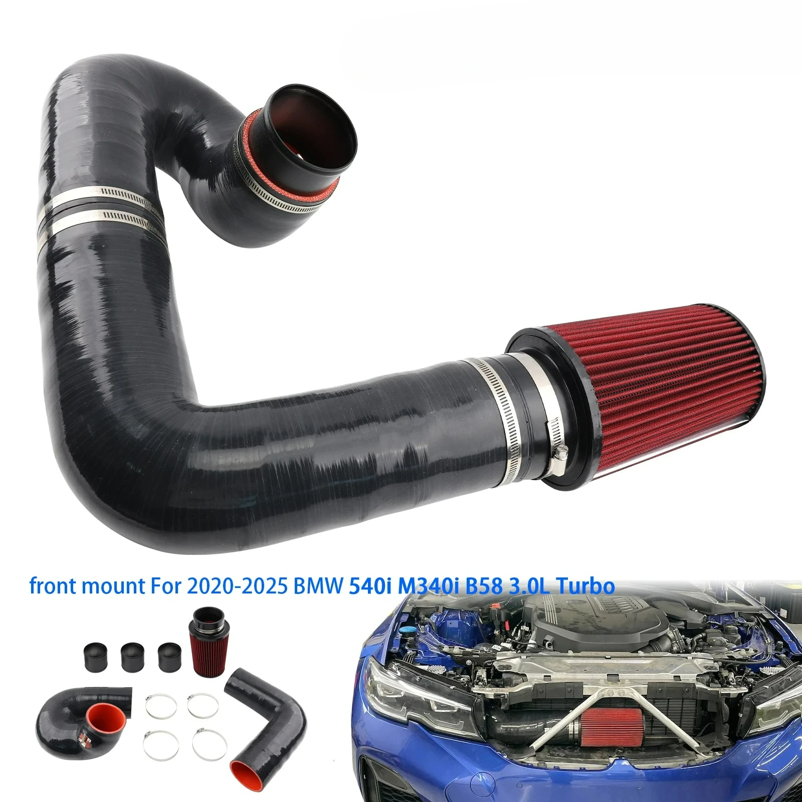 BMW B58 3.0T M240i M340i M440i 540i 2020-2025용 고유량 프론트 마운트 흡기 키트