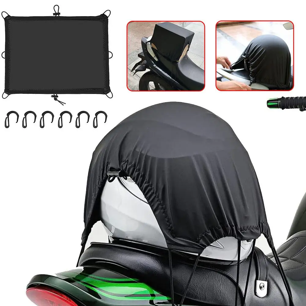 Motorcycle Luggage Cover Waterproof Elastic Helmet Net Seat Holder Accessories RackCover Outdoor Pockets