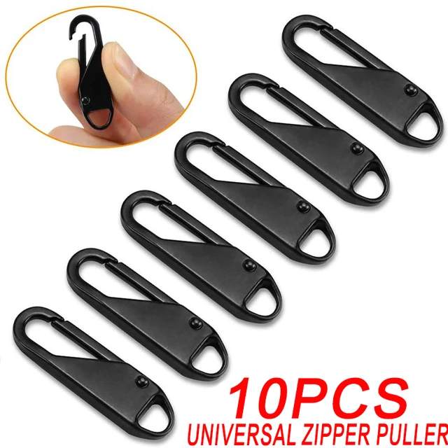 10Pcs Zipper Pull-Tab Replacement, Metal Zipper Puller Zip