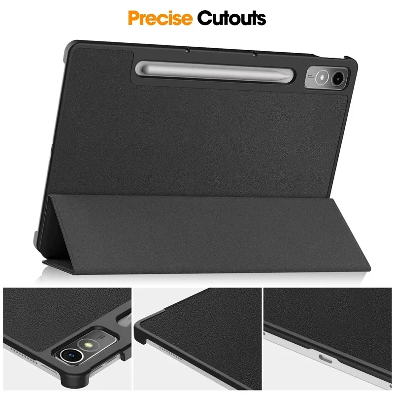 Lenovo Tab P12 12.7 2023 케이스, 마그네틱 트라이 폴딩 PU 가죽 스탠드 태블릿 커버, Xiaoxin Pad Pro 12.7 12 7 인치 TB371FC