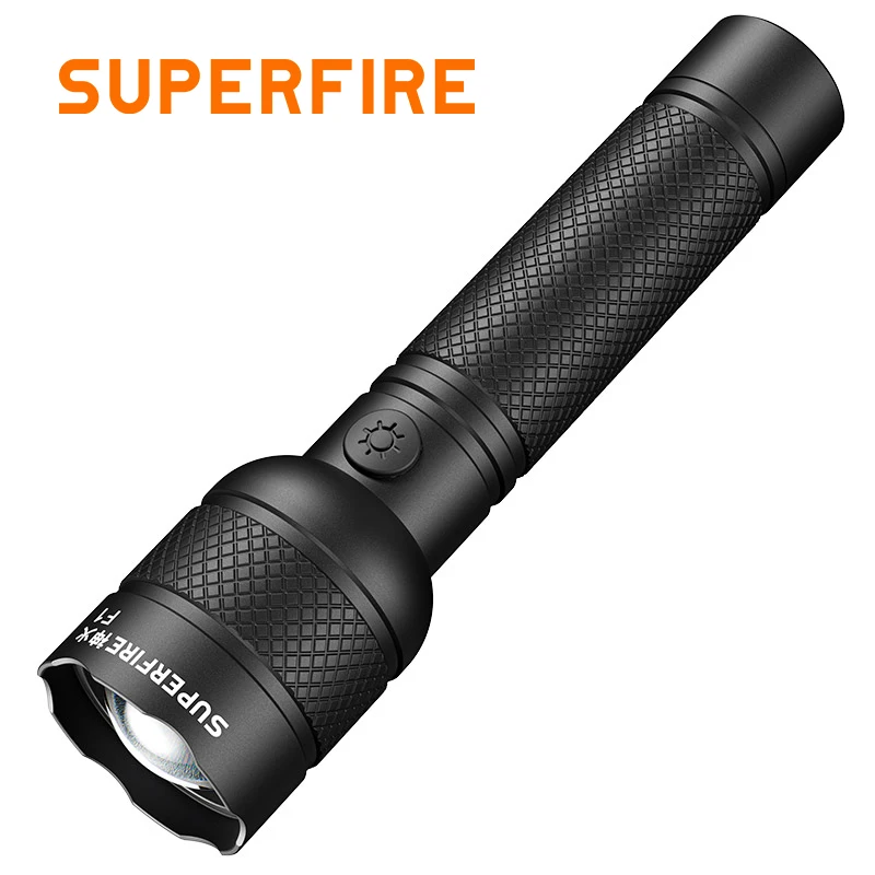 

NEW SUPERFIRE F1 LED Flashlight Portable EDC Zoom Torch USB Rechargeable Outdoor Emergency Lantern Aluminum alloy for Camping