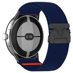 Durable Parachute Nylon Elastic Sport Band - Adjustable Strap Bracelet Accessories for Pixel Watch 3 - 45mm (Dark blue)