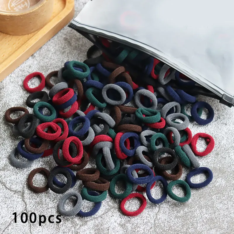 100pcs Baby Girl Small Hair Bands Kid Children Headbands Colorful Elastic Hair Tie Nylon Scrunchie Hair Rope Hair Accessories custom baby accessories Baby Accessories