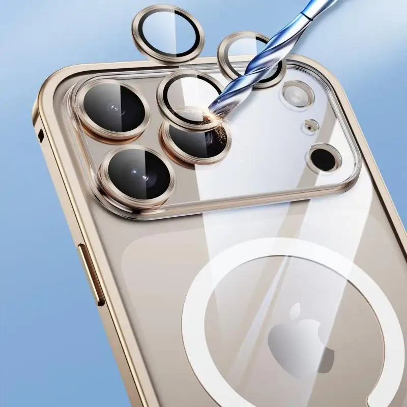 Premium Semi-Transparent Aluminum Alloy Case for Magnetic Wireless Charging
