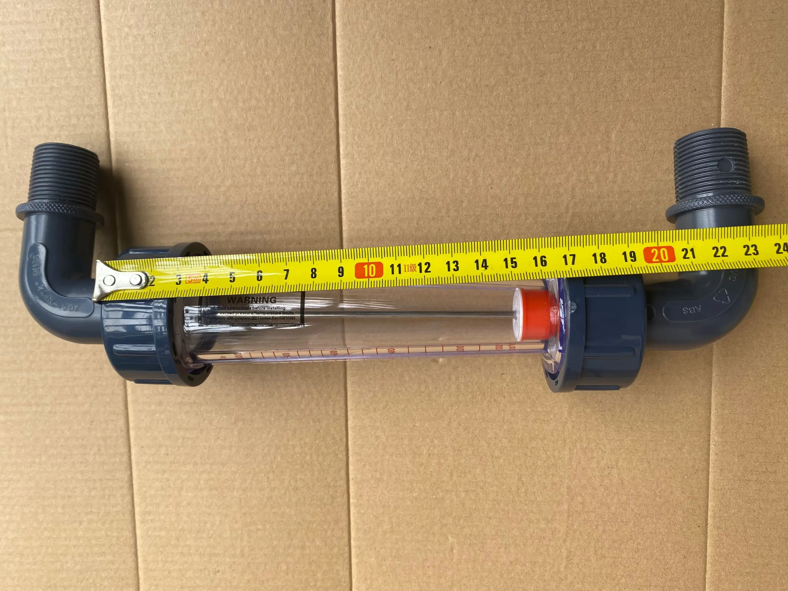 LZS-25E Elbow Plastic Tube Type Water Rotameter Liquid Flowmeter Measuring Tools