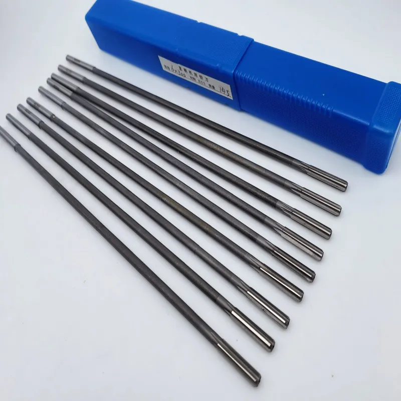 HSS H7 extended straight shank machine reamer 3-12mm 100 220 300mm total length suitable for mechanical chuck reamers hss reamer steel reamer tools