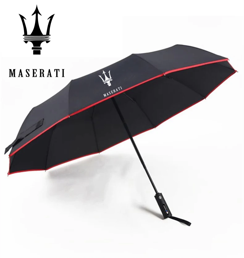 For Maserati Grecale Coupe Quattroporte GranTurismo Ghibli Levante MC20 Spyder Car Automatic Folding Windproof Sunshade Umbrella