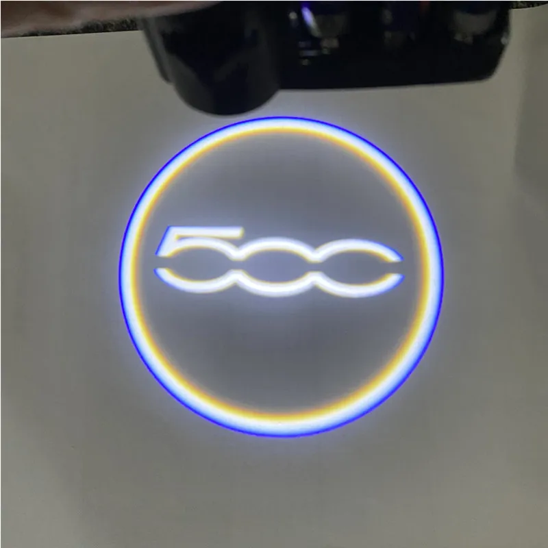 2X Wireless Led Car Shadow Door Light Proiettore Laser Wireless Logo Lampada Di Benvenuto Per Fiat 500 Bravo Abarth Punto Accessori Per Auto