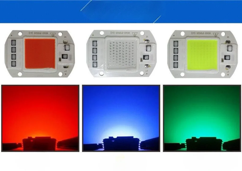 Description Picture 4 of itemLED 50W 220V Red Blue Green White No Need Driver Chip COB Lamp Source Plant Growth Flood Street Light Beads Light Accessories