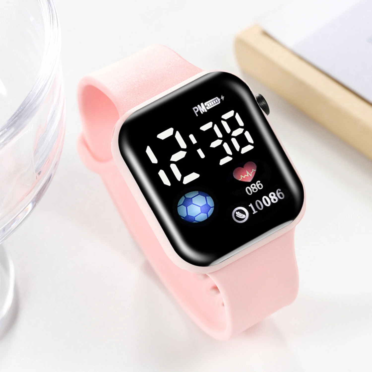 2025New kids Smart Watch Football Love LED Sports and Leisure Watch Boys and Girls Electronic Watch Festival Gift Sports style