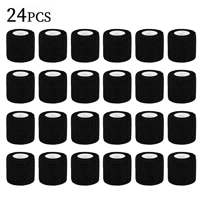 Tattoo Bandage 6/12/24/48Pcs POSEIDON Disposable Waterproof Self-adhesive Elastic Bandage Black Assembled Tattoo