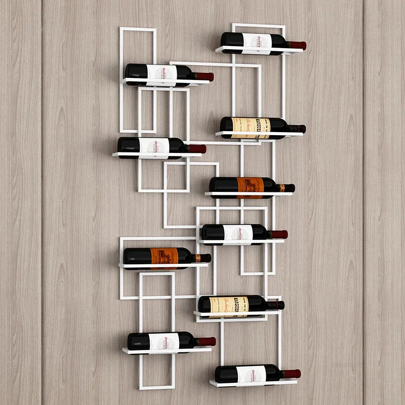 European Simple Showcase for Shop Horizontal Hanging Display Red Wine Rack Creative Metal Design Display Cabinet for Dining Room