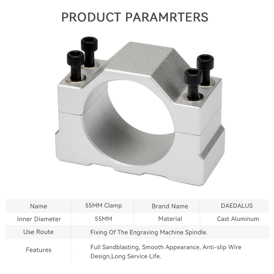 Daedalus CNC Spindle 500w ER11 Brushless DC Spindle Motor Power Supply With 55MM Clamp Bracket Speed Display air cooled spindle motor spindle clamp holder lathe spindle assembly high speed motor spindle set