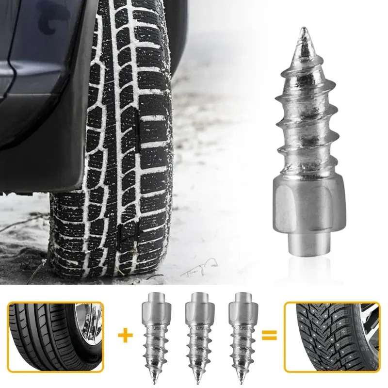 Snow Tire Anti-skid Nails Winter Tire Screws Nails Shoe Spike Universal Car Motorcycle Bike Off-road Tyre Alloy Anti-Slip Studs