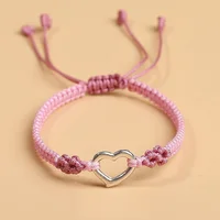 Fashion Adjustable Handmade knit Braided Couple Bracelet Sweet Pink Bestie Friendship Jewelry Sets - Image 3